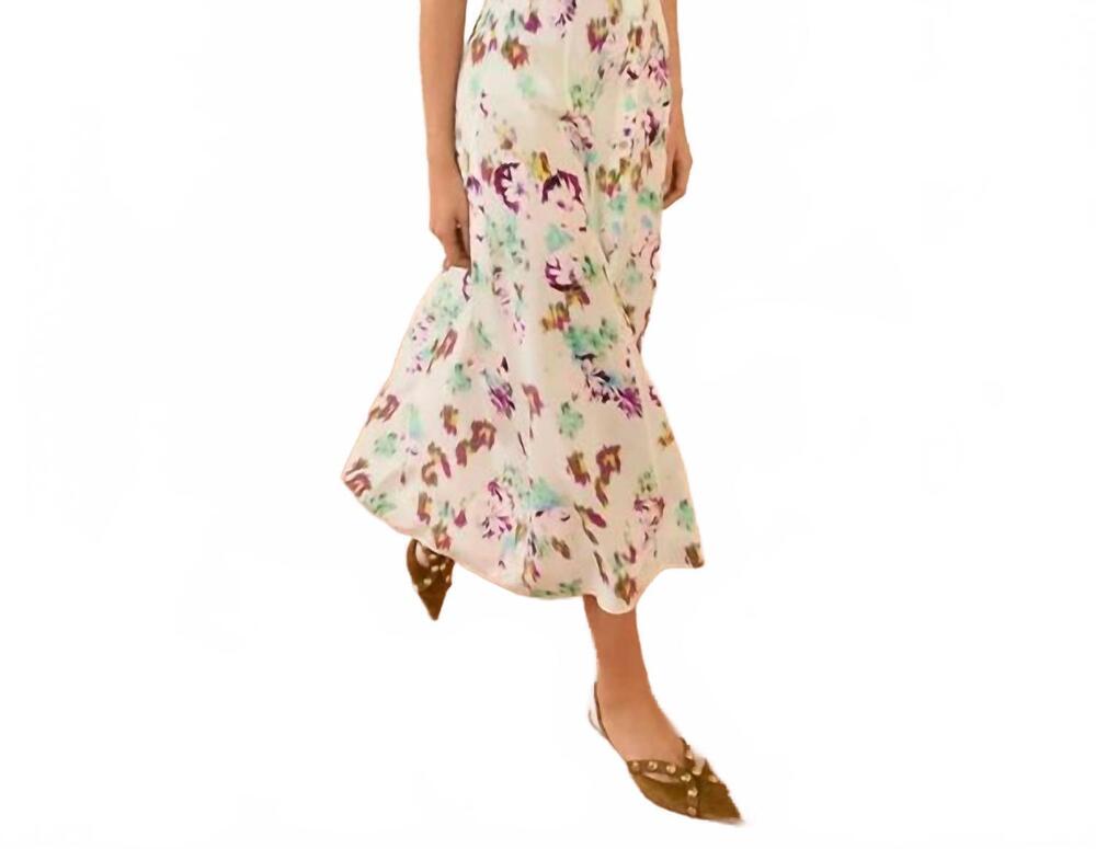 NEW ULLA JOHNSON rowan silk midi skirt in oasis